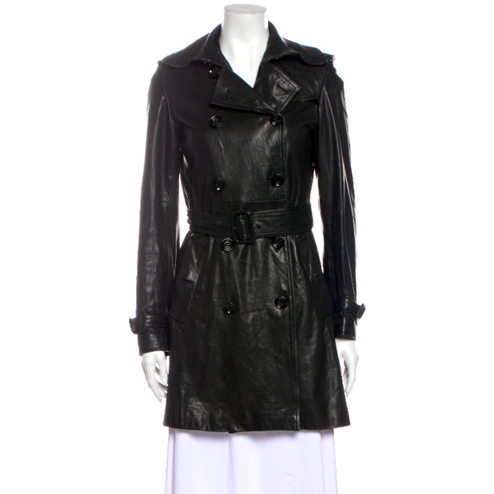 Burberry Brit Leather Trench Coat Jacket $2995
